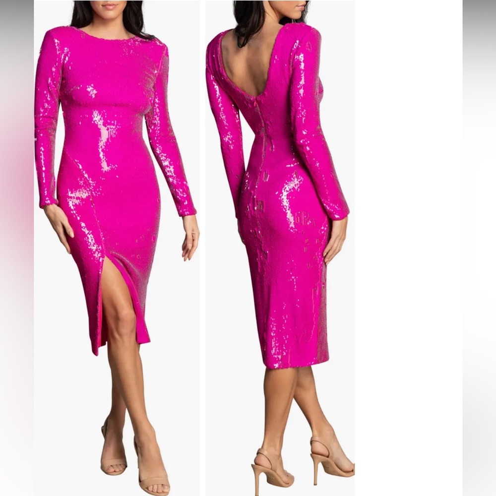 Dress the Population Sequin Dress Natalie Hot pink size XS